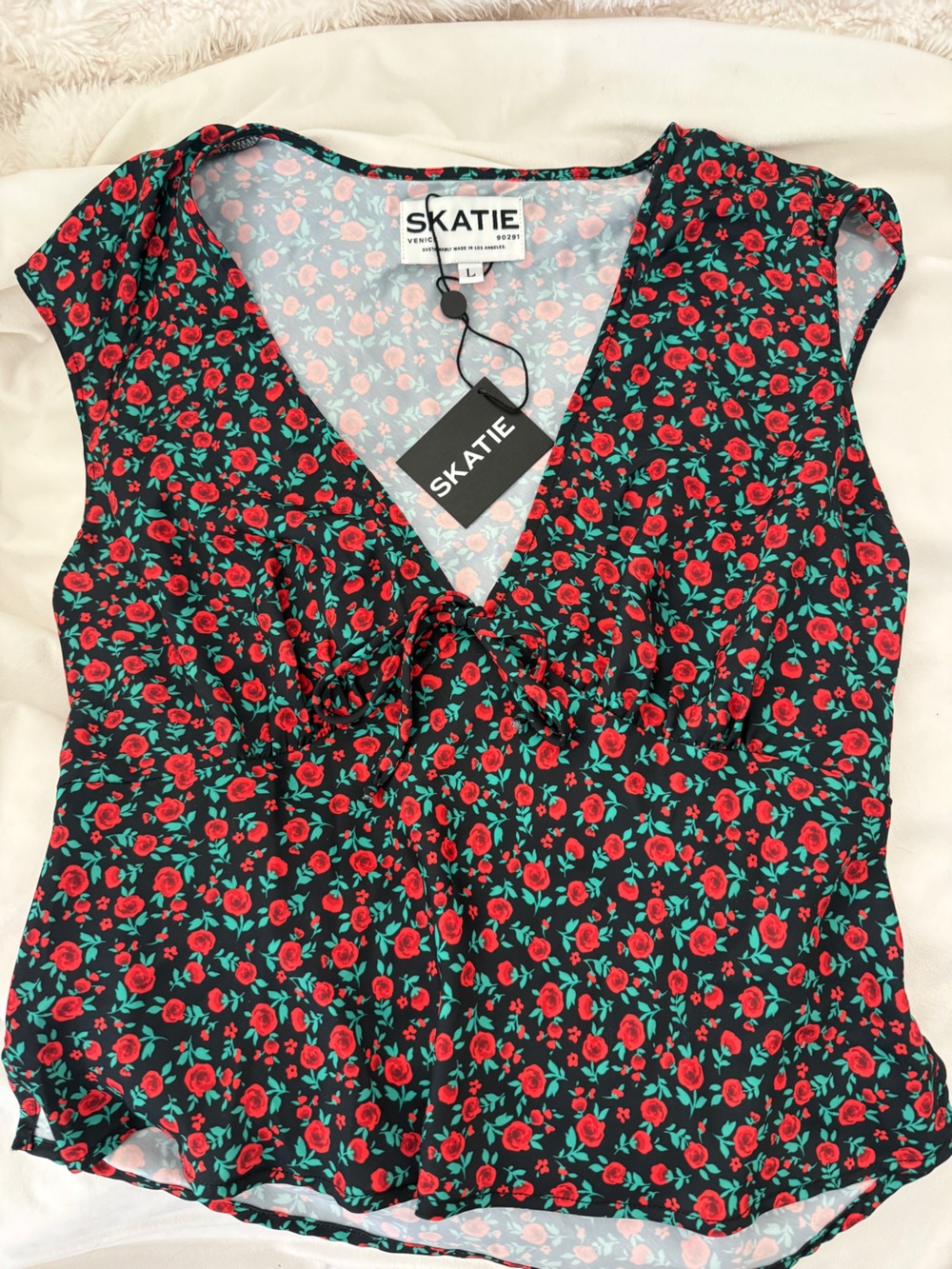 Skatie Margaret Top Satin in Geneva print